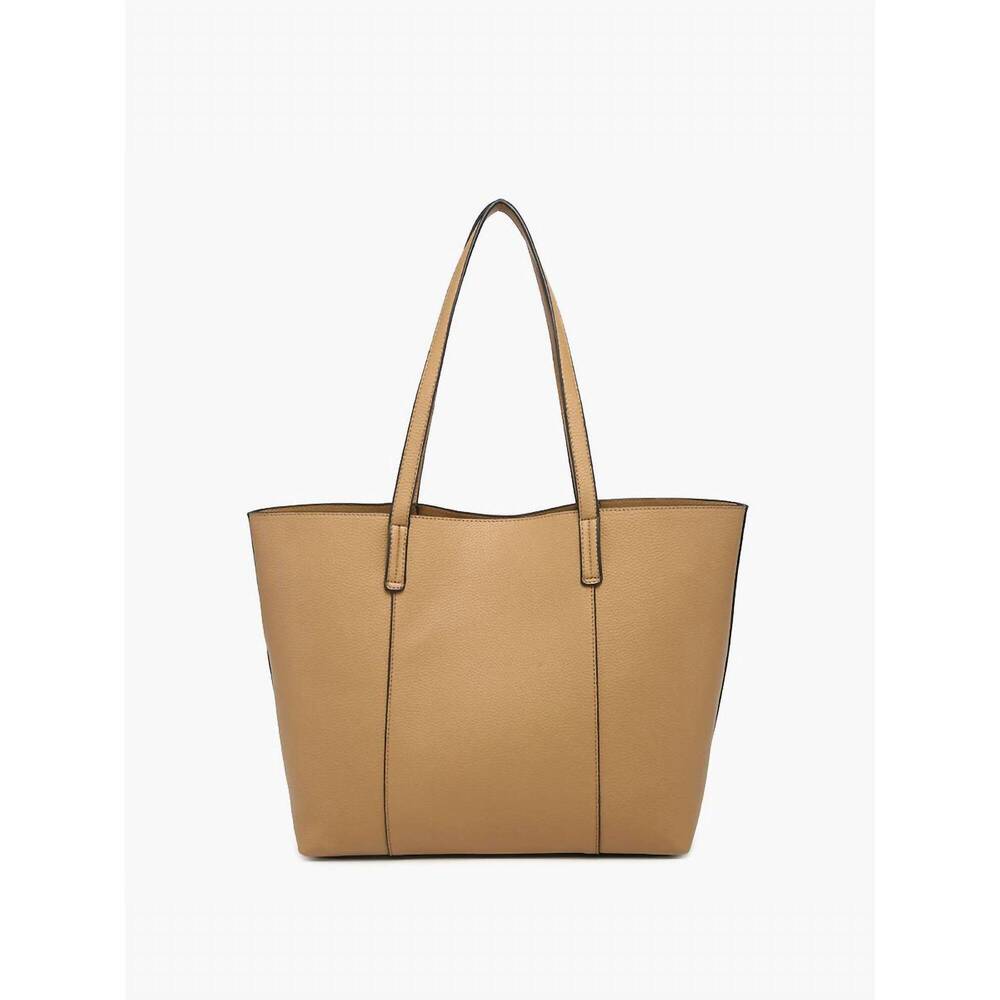 NEW JEN & CO. women's millie classic paneled tote bag in tan